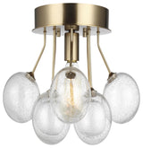 Bronzeville 1-Light Semi-Flush Mount, Satin Brass
