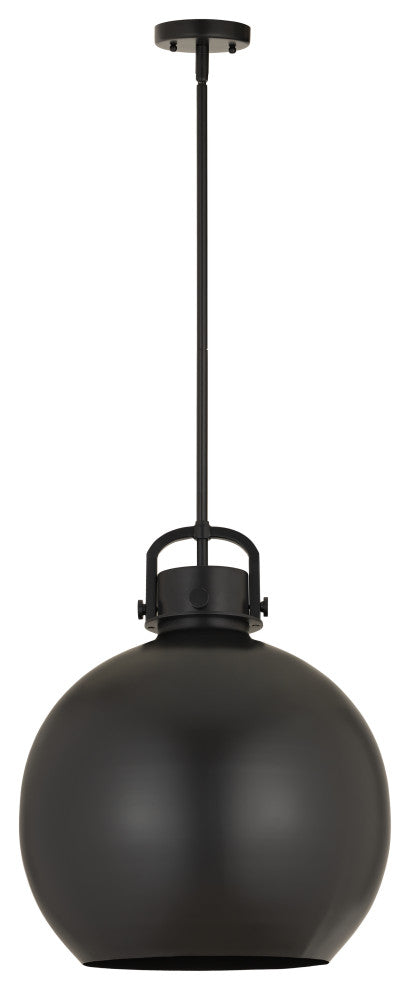 Innovations 710-1S-BK-M710-16BK-LED Newton Sphere 1 Light Pendant, Matte Black