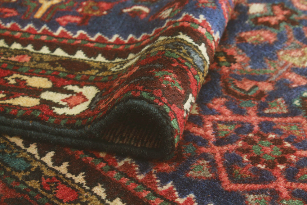 Fine Vintage Distressed Bettye Blue/Rust Runner, 3'3 x 12'8
