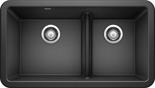 Blanco 402322 Ikon 33" Farmhouse Double Basin SILGRANIT Kitchen - Anthracite