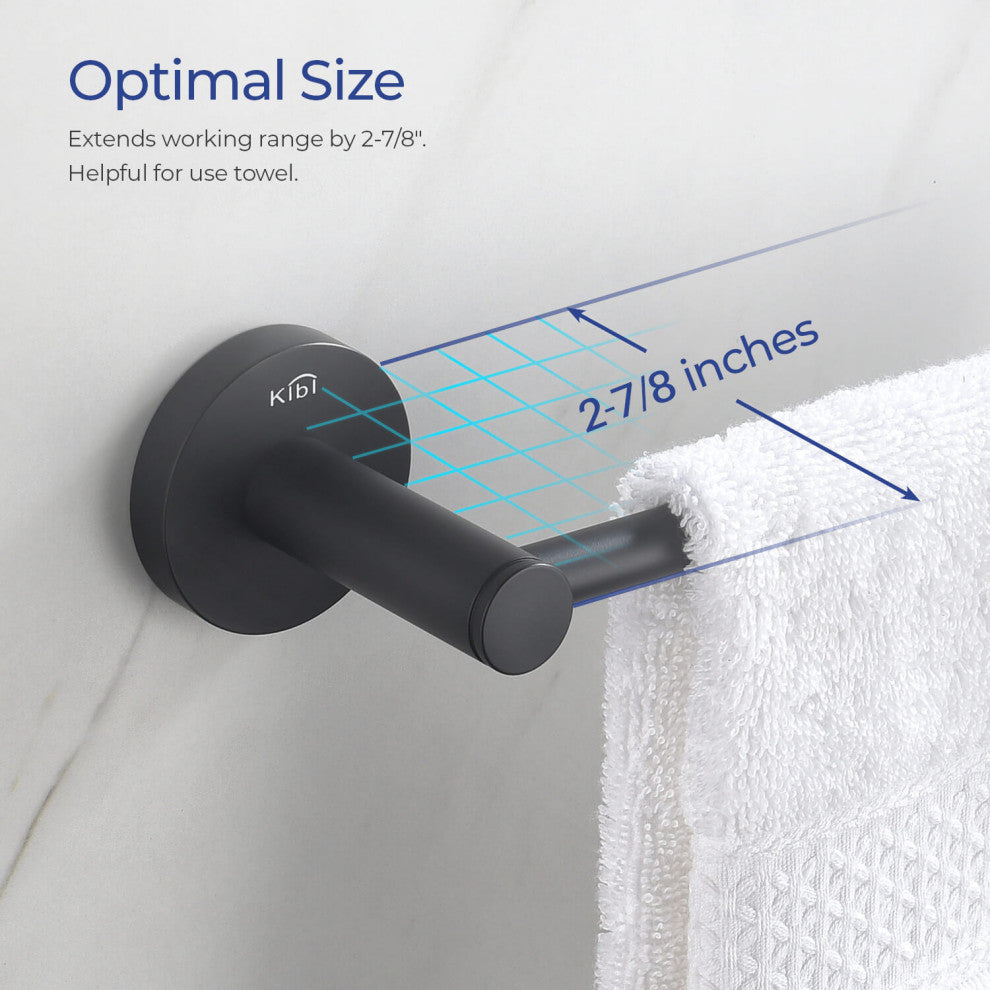 Circular 24" Bathroom Towel Bar KBA1404, Matte Black