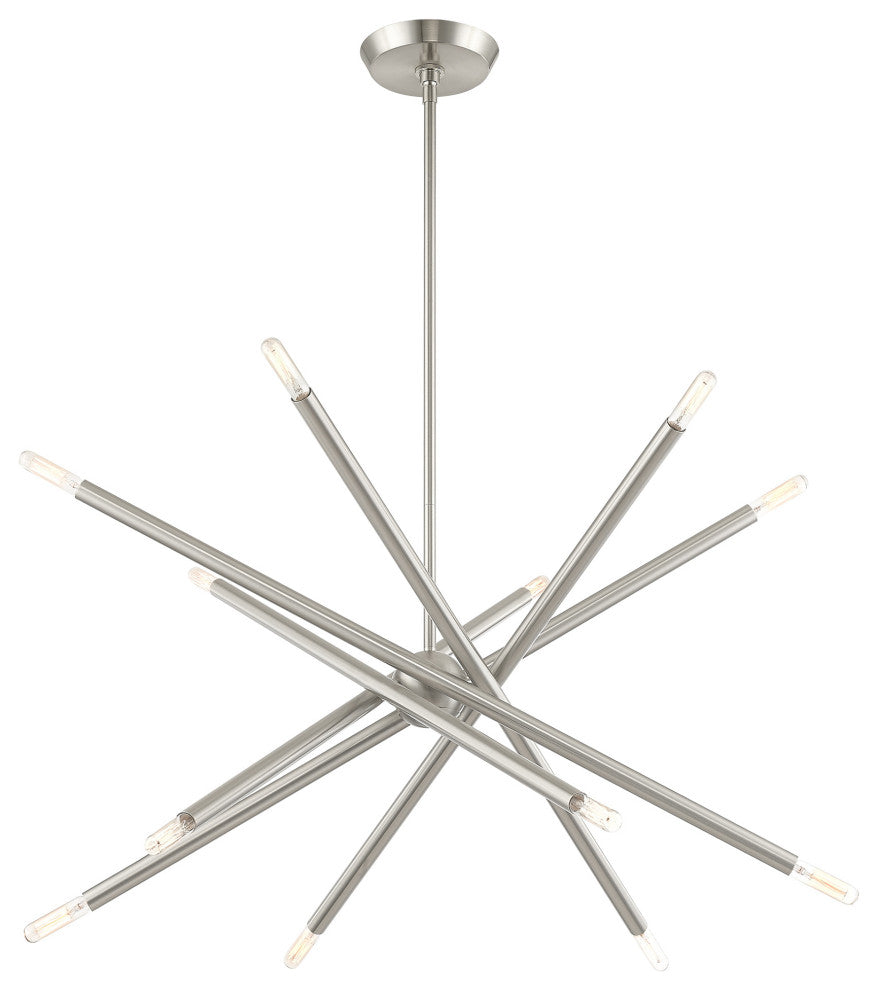 Livex Lighting Soho 12 Light Brushed Nickel Chandelier