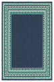 Oriental Weavers Meridian Navy/Green Border Indoor/Outdoor Rug 5'3"X7'6"