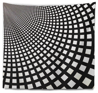 Fractal Square Pixel Mosaic Illustration Abstract Wall Tapestry, 80"x68"