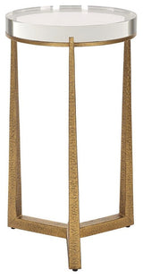 Uttermost 50091 Midas 14" Diameter Crystal and Iron Accent Table - Antique Gold