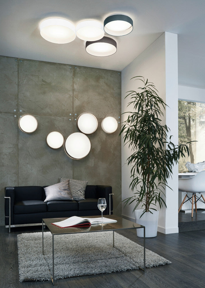 Palomaro - 1-Light LED Ceiling Light - White Glass - White Fabric
