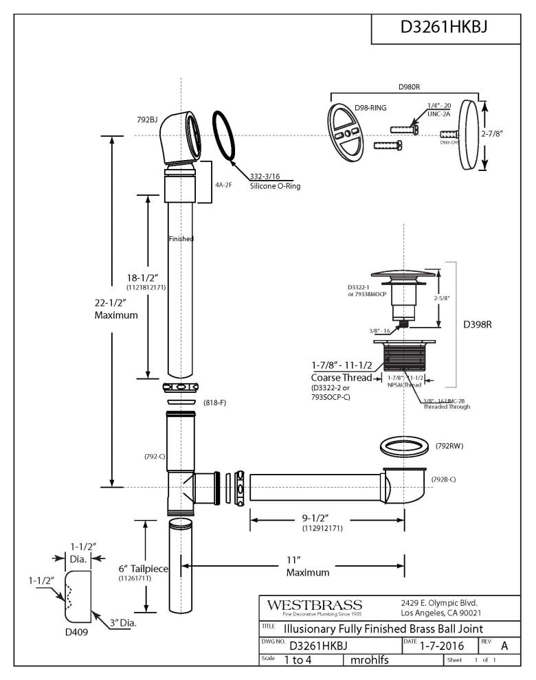 Post Large Kitchen Strainer With InSinkErator Disposal Flange & Stopper, Satin Nickel