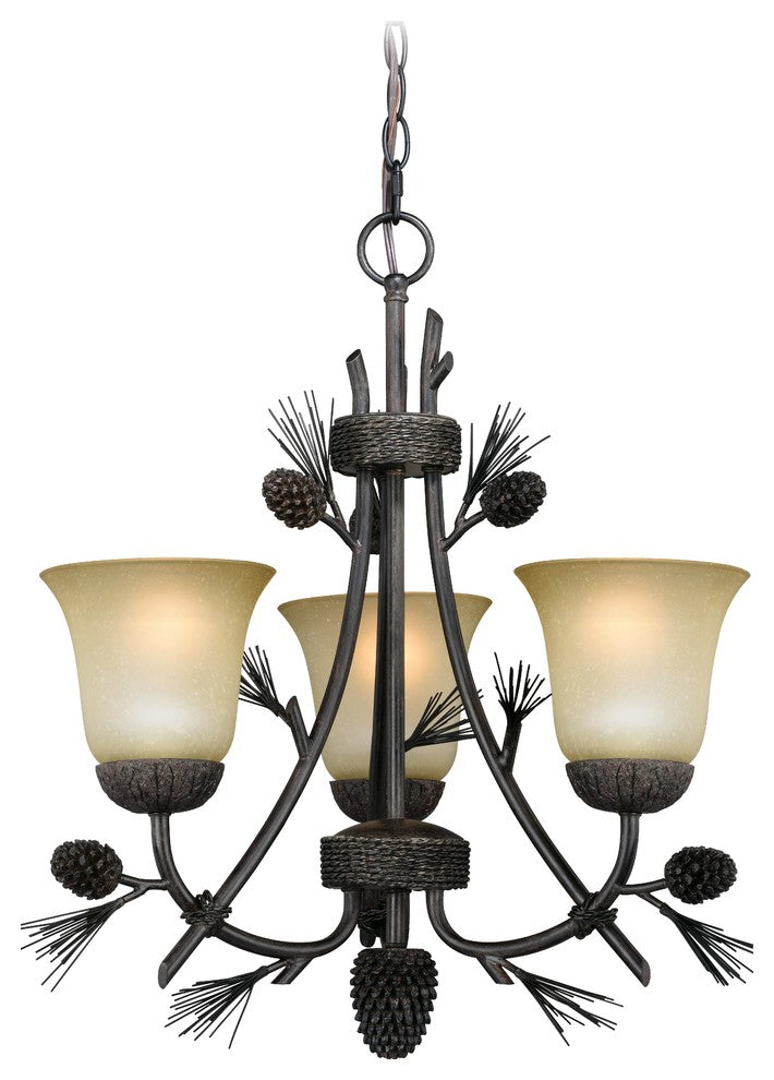 Sierra 3-Light Mini Chandelier Black Walnut