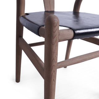 Cherry Mid-Century Boho Accent Chair, Black/Antique