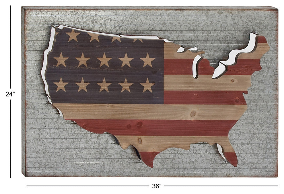 "Land of Liberty" Metal and Wood Wall Sign