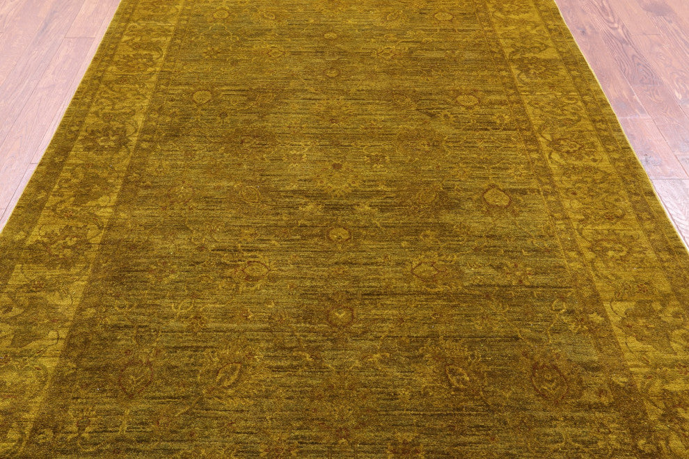 6' 7" X 9' 8" Handmade Overdyed Full Pile Wool Rug - Q12721