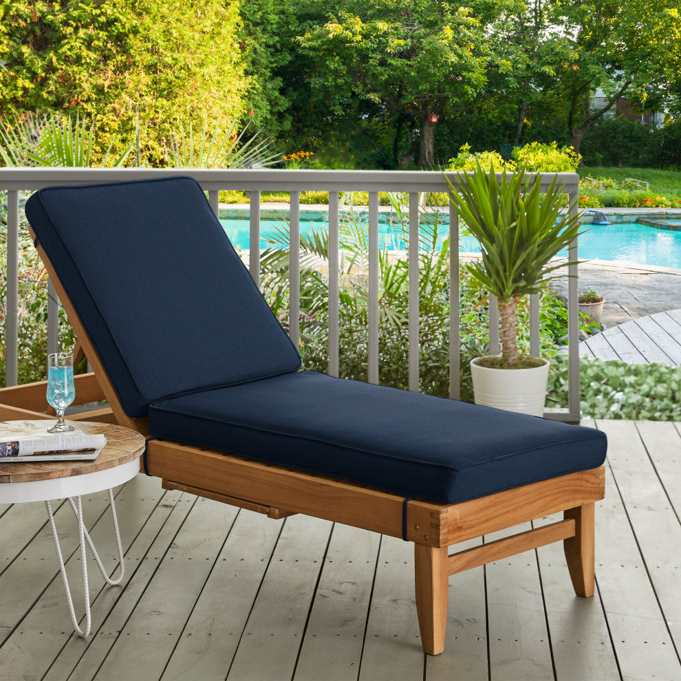 Mozaic Home Navy Outdoor/Indoor Chaise Lounge Cushion, 73"x24"x3"