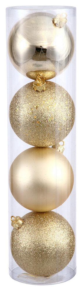 3" Honey Gold 4 Finish Orn Asst 32/Box