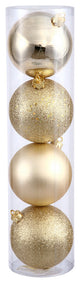 3" Honey Gold 4 Finish Orn Asst 32/Box