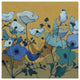 "Birdy Birdy Royal Blue" Digital Paper Print by Shirley Novak, 42"x42"
