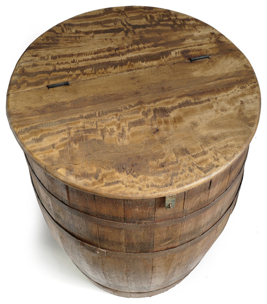 Consigned Wood Barrel Table