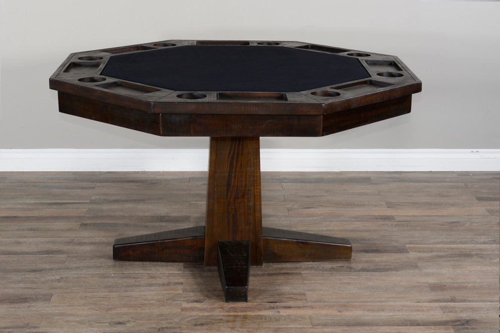 Sunny Designs Homestead Transitional Wood Game & Dining Table in Tobacco Leaf