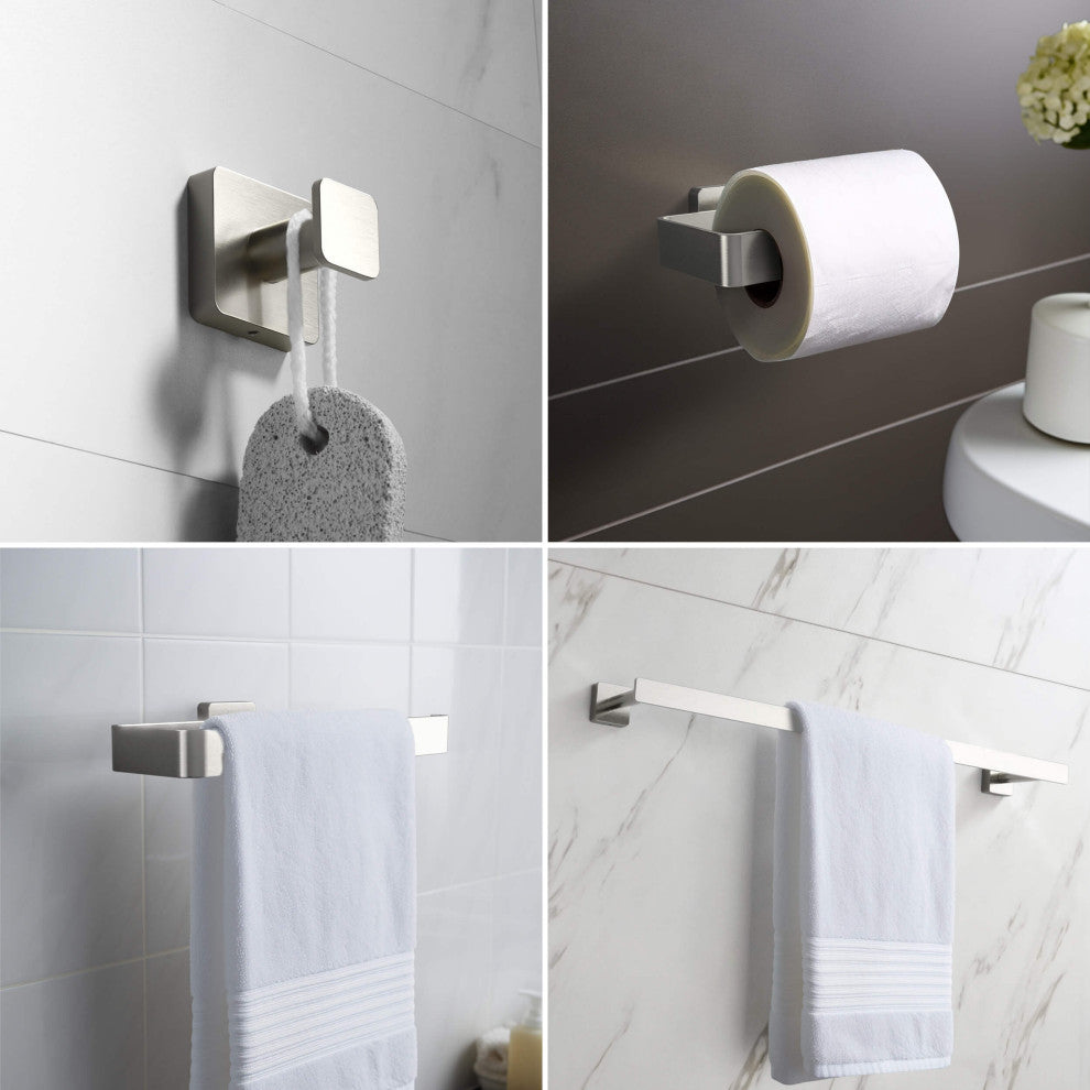 Blaze 4 Piece Bathroom Hardware Set, Brushed Nickel