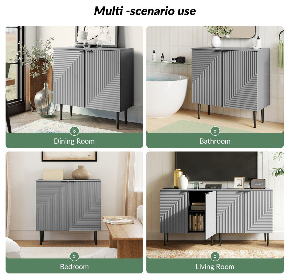 Burkart 2-Door Accent Cabinet, Grey