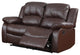 2-Piece Ciabola Set Double Reclining Sofa and Love Seat, Leather Brown