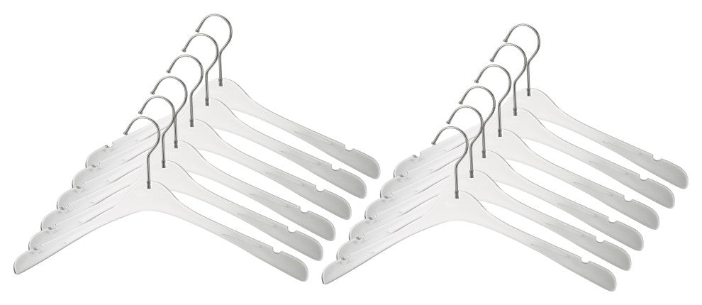 YBM Home Quality Acrylic Clear Hangers, Silver, Men, 12
