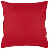 Red Solid Color Flange Edge Throw Pillow