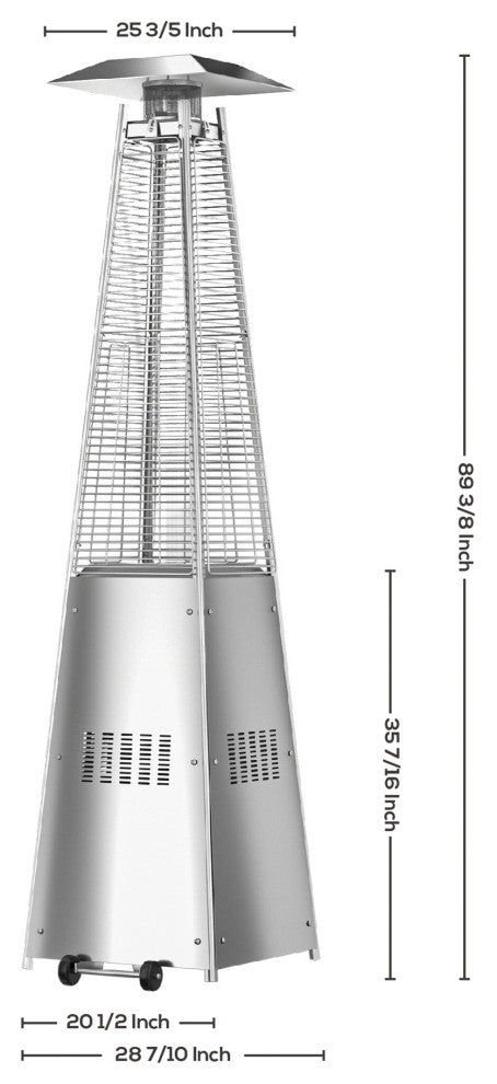 WestinTrends 46,000 BTU Pyramid Propane Patio Heater for Outdoor Garden, Black