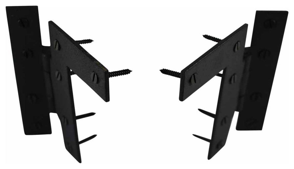 Pair Offset H-L Cabinet Hinge Wrought Iron 4 1/2" H Renovators Supply