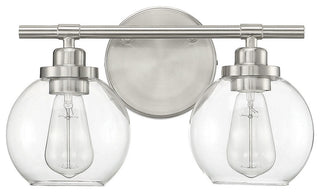Carson Bathroom Vanity Light, Satin Nickel, 2-Light Bath