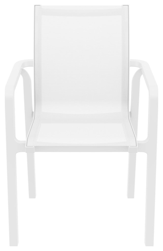 Pacific Sling Arm Chair, Set of 2, White Frame/White Sling