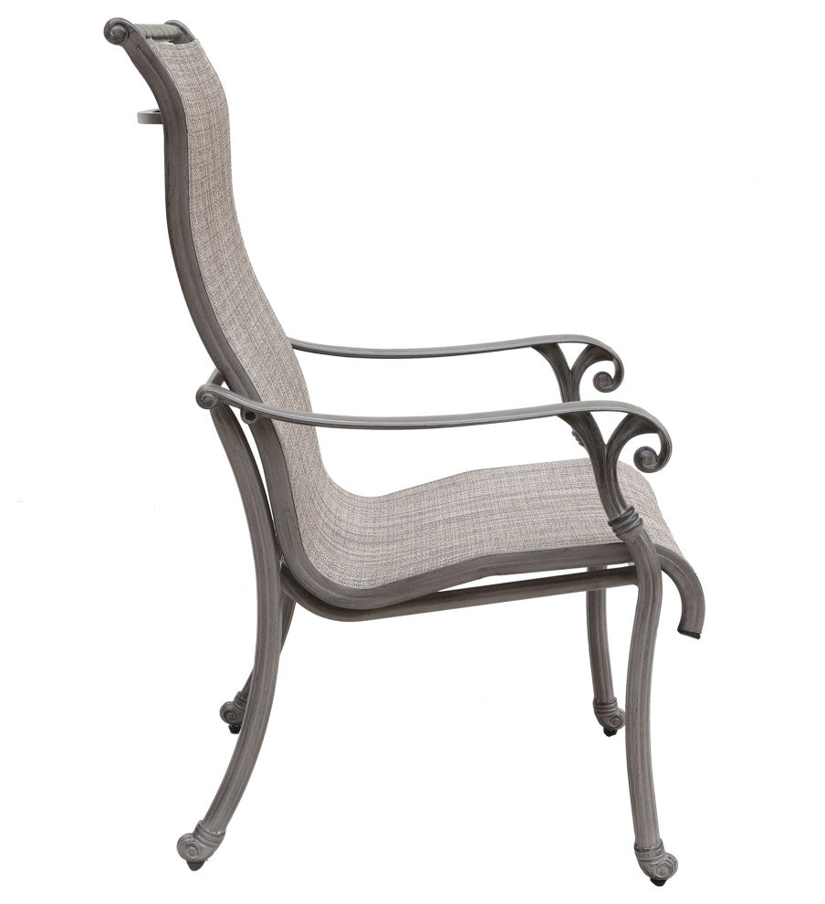 Stinson Sling Patio 2 Chairs With Aluminum Frame, All-Weather Furniture, Heritage Grey