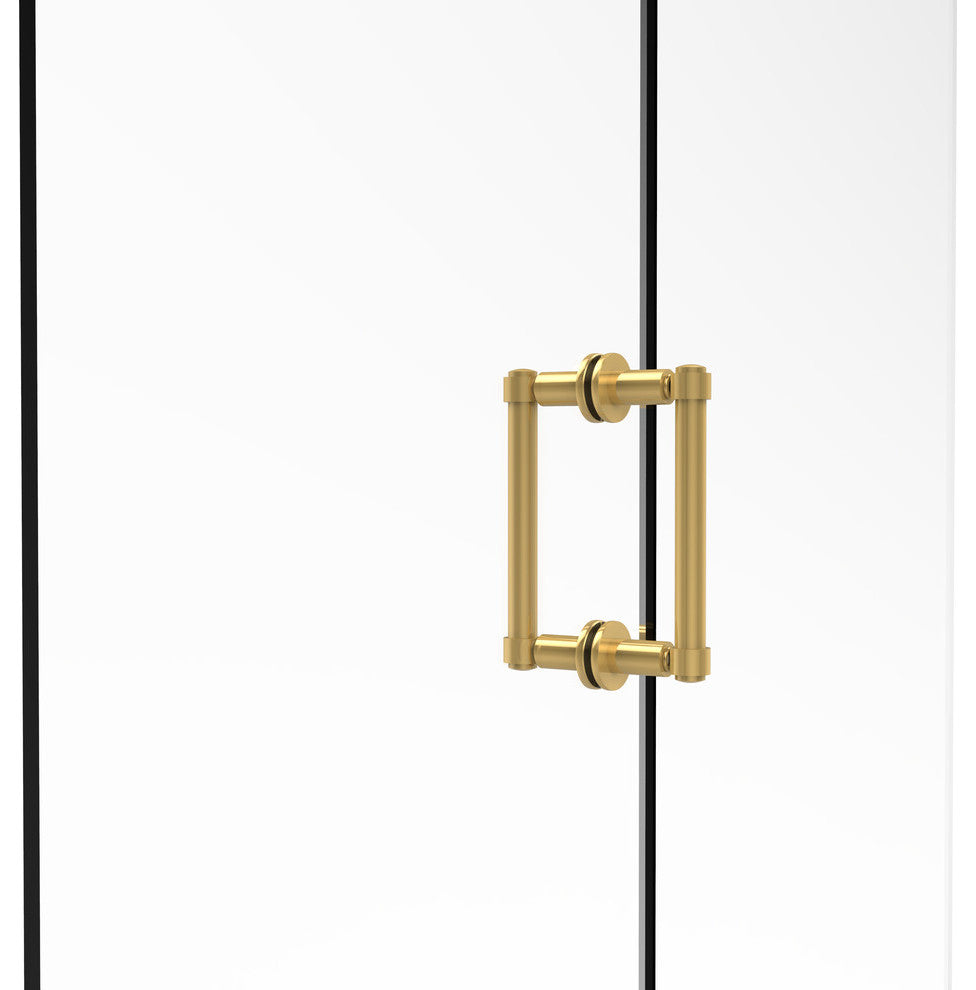 Contemporary 6" Back to Back Shower Door Pull, Polished Brass