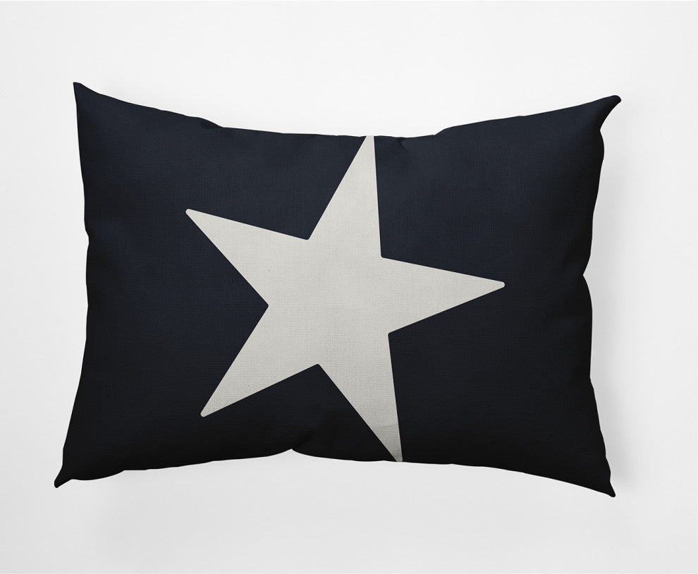 14x20" Big Star Nautical Decorative Indoor Pillow, Shark Blue and White