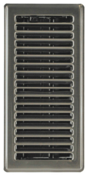 Imperial RG3300 Contemporary Steel Floor Register, Satin Nickel, 4" x 10"