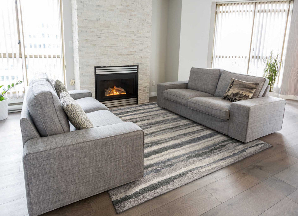 78" X 78" Grey Polypropylene Rug