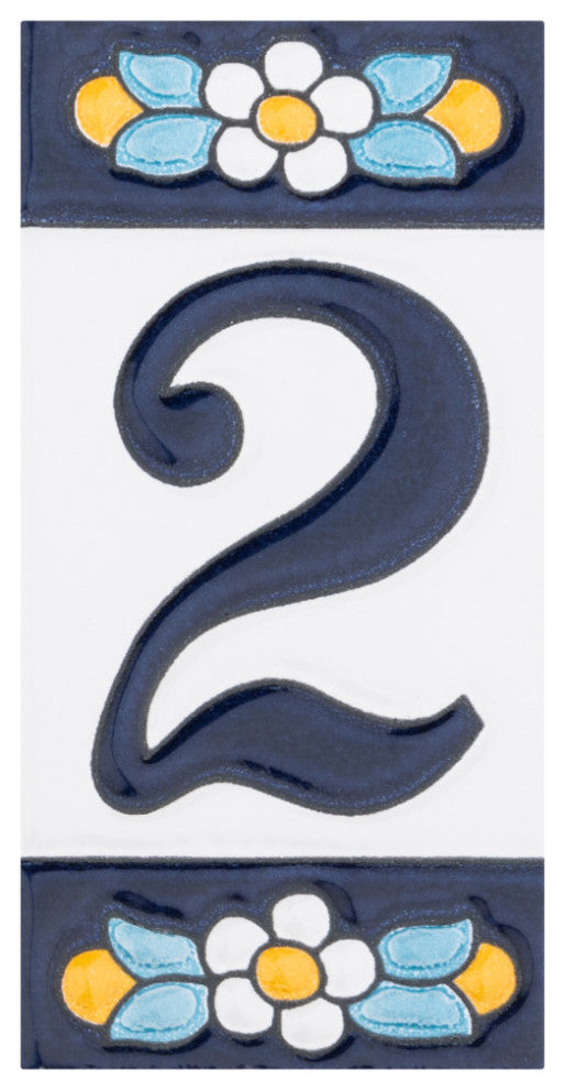 Sevillano Flora Letters 2-1/8 in. x 4-3/8 in. Ceramic Wall Tile, 2
