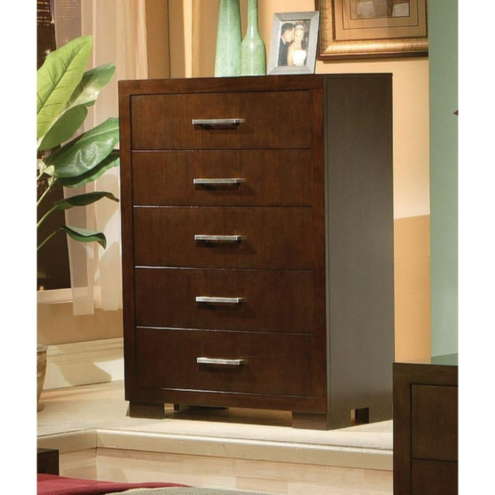 5 Drawers Wood Chest, Cappuccino