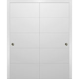 Sliding Bypass Doors 72 x 96, Planum 0770 Painted White