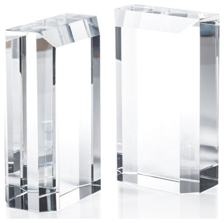 Carmac Crystal Glass Bookends, Set of 2