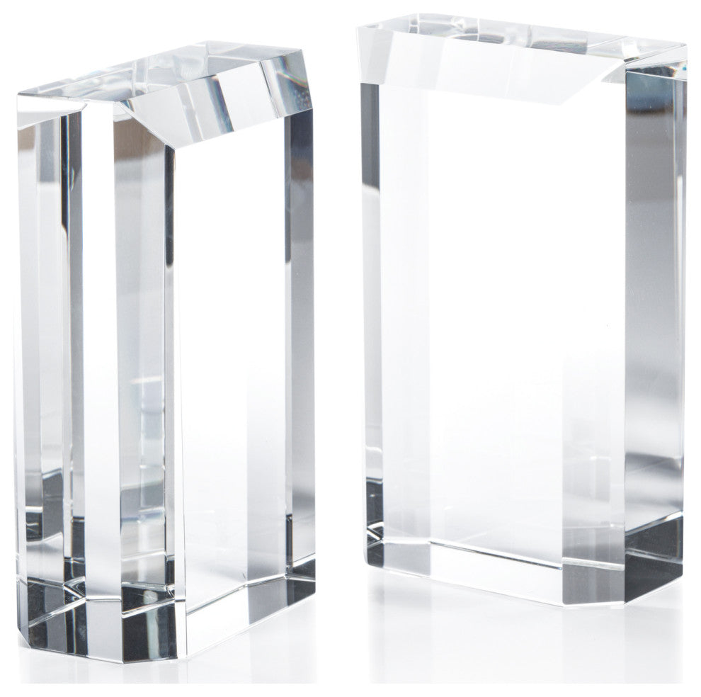 Carmac Crystal Glass Bookends, Set of 2