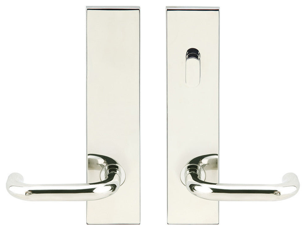 Munich Lever, Tubular Passage, Privacy Bolt, Left Hand, Polished Stainless Steel