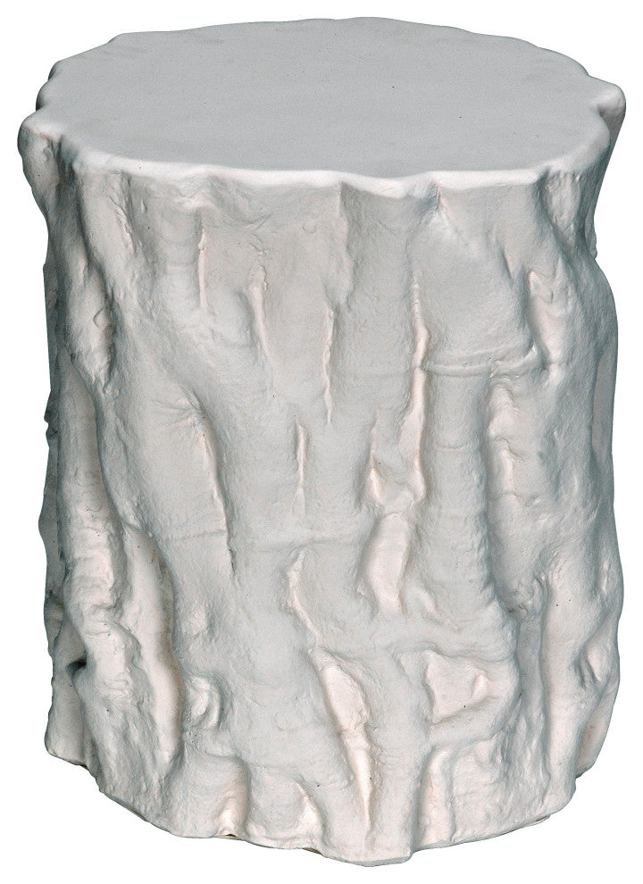 Damono Stool/Side Table, White Fiber Cement