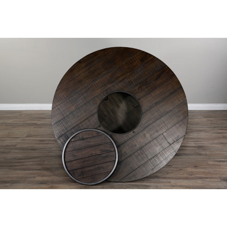 Unique Round 54" Counter Height Rustic Barrell Pub Table