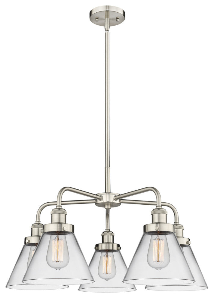 Innovations Cone 5 25.75" Chandelier Satin Nickel