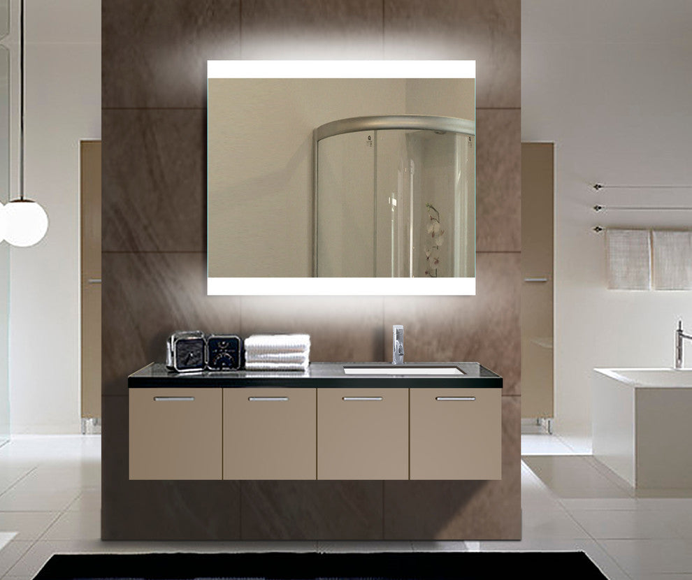 IB MIRROR Dimmable Lighted Bathroom Mirror Paris, Crystal Clear Mirror, 35" X 40"