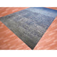 Denim Blue, Modern, Hand Knotted Pure Silk and Wool Oversized Rug, 12'0"x18'0"