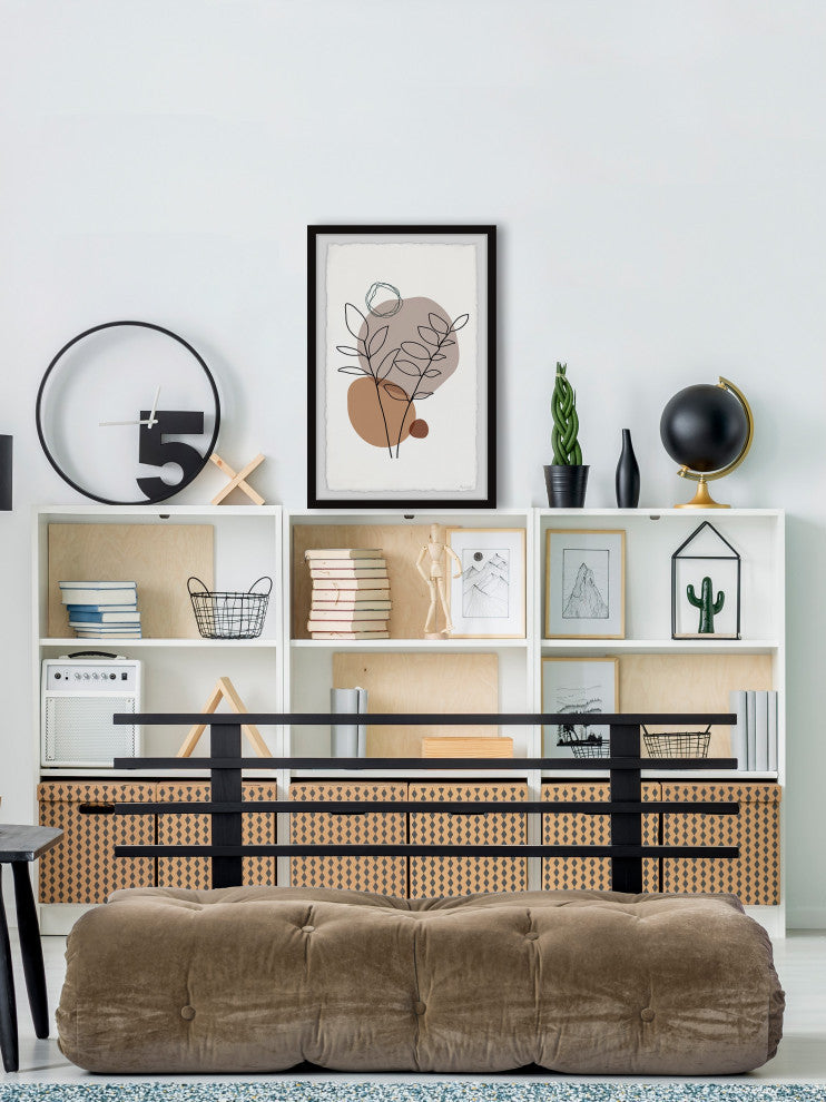 "Boulder Plants" Framed Painting Print, 8x12