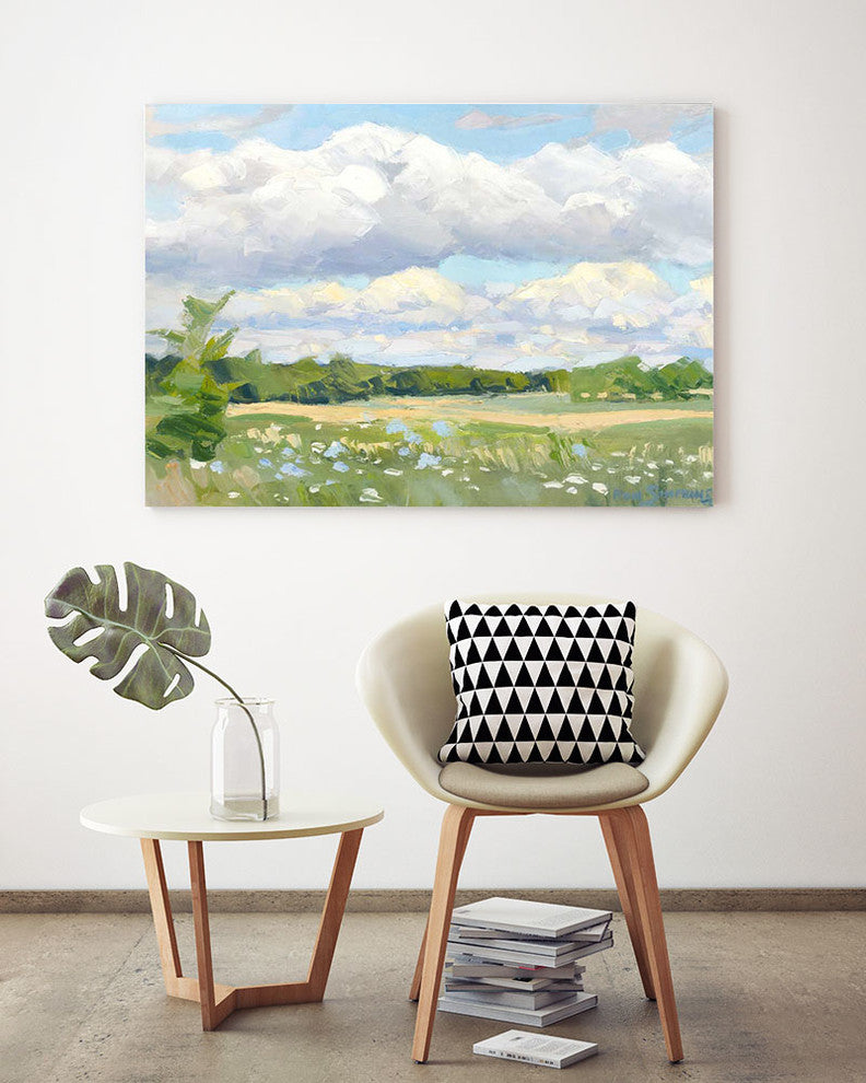 "Blue Chickory Fields" Museum Mounted Canvas Print, 14"x11"