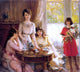 Albert Lynch L'heure Du The, 20"x25" Gallery Wrapped Canvas Print