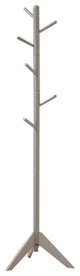 Benzara BM159260 Well-Made Metal Coat Rack with Six Pegs, Gray